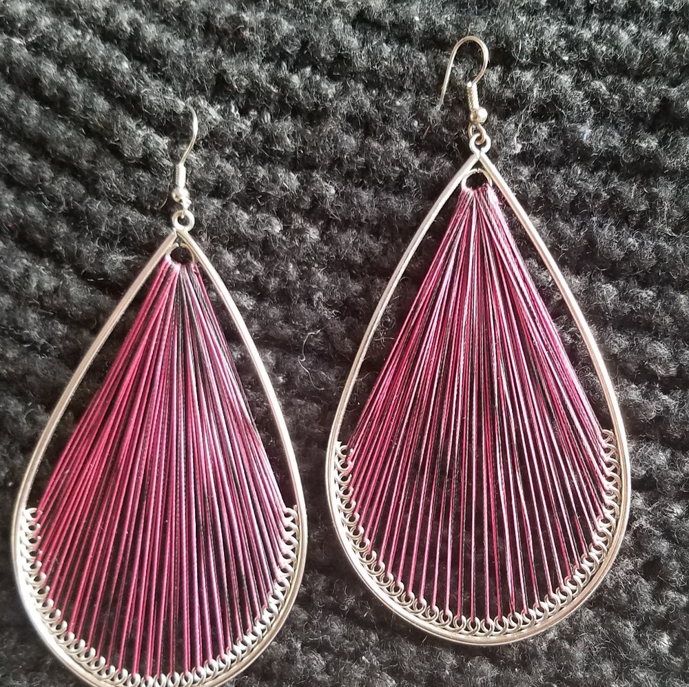 Tear drop, dream catcher earrings